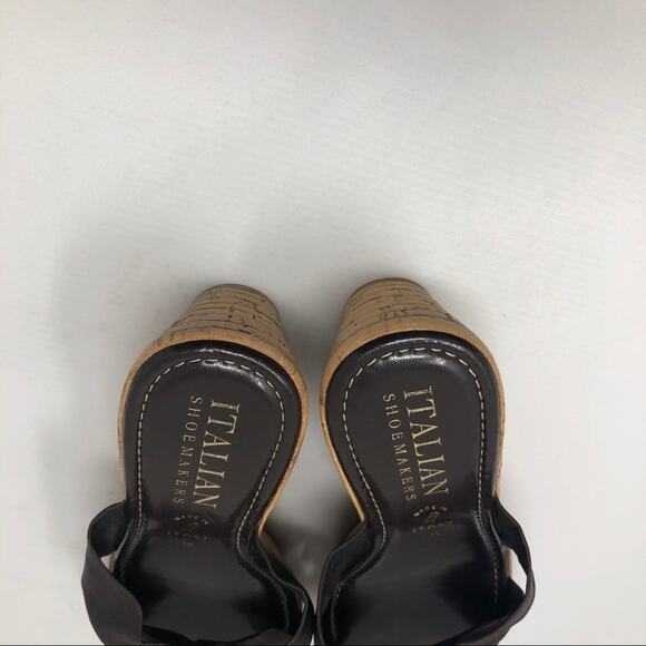 Brown Italian shoemaker wedges size 9 - Picture 2 of 3